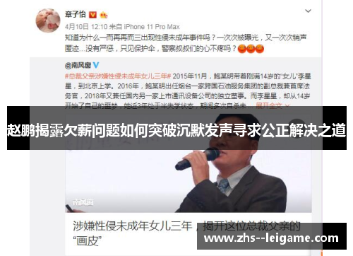 赵鹏揭露欠薪问题如何突破沉默发声寻求公正解决之道